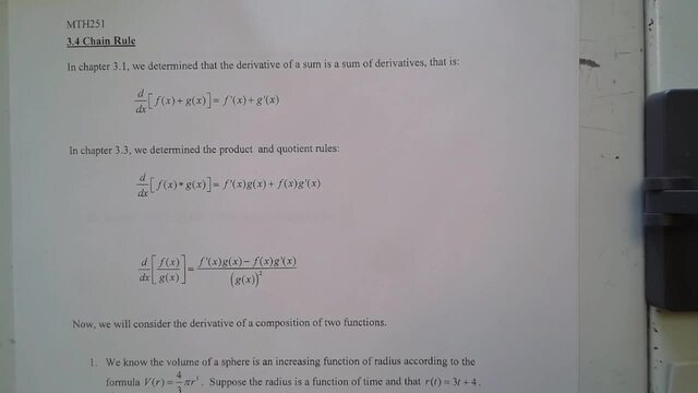 Chapter 3.4 Chain rule