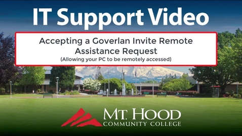 Thumbnail for Accepting a Goverlan Invite Remote Assistance Request