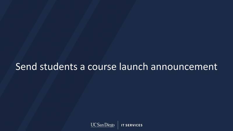 Send students a course launch announcement
