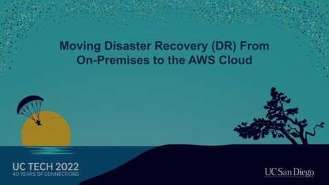 Thumbnail for entry Moving Disaster Recovery (DR) from On-Premises to the AWS Cloud