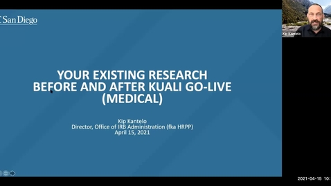 Thumbnail for entry Kuali IRB: Your Existing Research Before and After Kuali Go-Live (Medical Research)