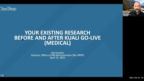 Thumbnail for Kuali IRB: Your Existing Research Before and After Kuali Go-Live (Medical Research)