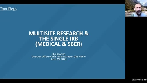 Thumbnail for entry Kuali IRB: Multisite Research and the Single IRB (All Audiences)