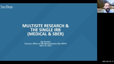 Thumbnail for Kuali IRB: Multisite Research and the Single IRB (All Audiences)