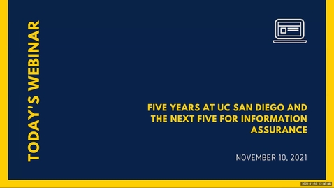 Thumbnail for Campus LISA: Five Years at UC San Diego and the Next Five for Information Assurance