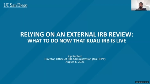 Thumbnail for Kuali IRB: Relying on an External IRB Review: What to Do Now that Kuali is Live