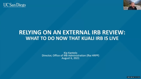 Thumbnail for entry Relying on an External IRB Review: What to Do Now that Kuali is Live
