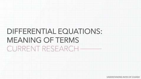 Thumbnail for Differential Equations Meaning of Terms - Research