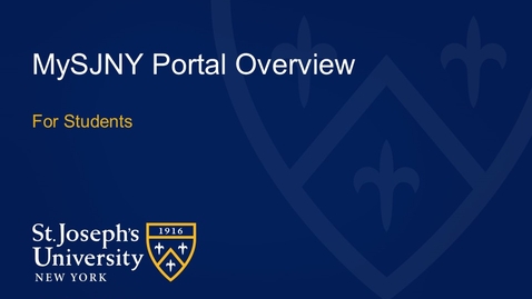 Thumbnail for Overview of the MySJNY Portal