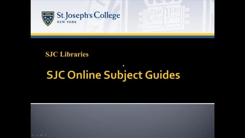 Thumbnail for entry SJC Online Subject Guides