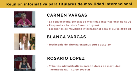 Miniatura para Reunión informativa para titulares de movilidad internacional. Curso 2020-21