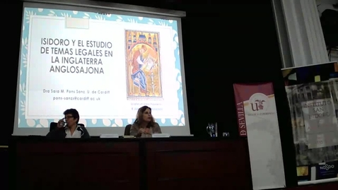 Miniatura para X JORNADAS DEL GRUPO DE TRABAJO SCRIPTORIUM ISIDORI HISPALENSIS - &quot;Isidoro y el estudio de los temas legales en la Inglaterra anglosajona&quot;. Dra. Sara Pons-Sanz