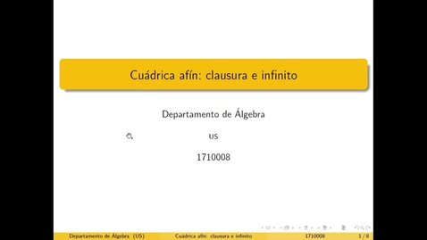 Miniatura para Cuádrica afin: clausura proyectiva y cónica del infinito