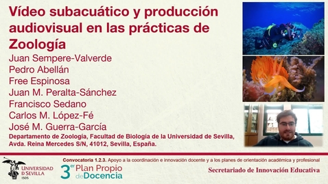 Miniatura para la entrada El vídeo subacuático y la producción audiovisual universitaria como herramientas de innovación docente en las prácticas de Zoología