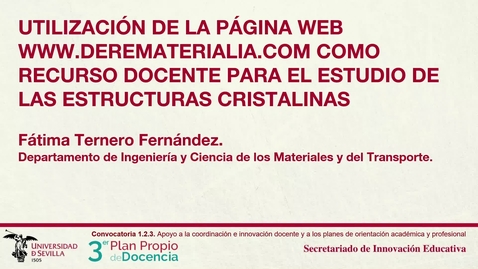Miniatura para Utilización de la página web www.derematerialia.com como recurso docente para el estudio de las estructuras cristalinas