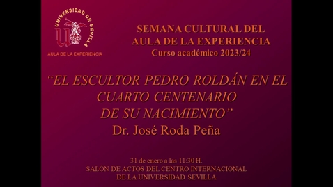 Miniatura para la entrada EL ESCULTOR PEDRO ROLDÁN EN EL CUARTO CENTENARIO DE SU NACIMIENTO