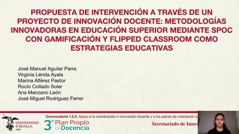 Miniatura para la entrada Propuesta de intervención a través de un proyecto de innovación docente: metodologías innovadoras en educación superior mediante SPOC con gamificación y flipped classroom como estrategias educativas