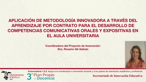 Miniatura para Aplicación de metodología innovadora a través del aprendizaje por contrato para el desarrollo de competencias comunicativas orales y expositivas en el aula universitaria