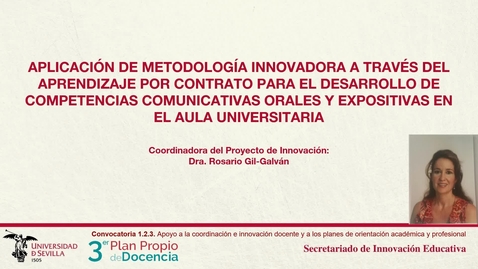 Miniatura para la entrada Aplicación de metodología innovadora a través del aprendizaje por contrato para el desarrollo de competencias comunicativas orales y expositivas en el aula universitaria