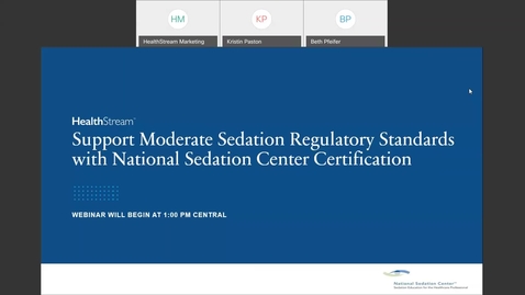 Thumbnail for entry Support Moderate Sedation Regulatory Standards with National Sedation Center Certification- February 3, 2021