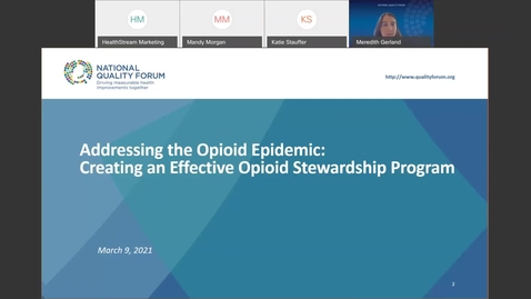 Thumbnail for entry Addressing the Opioid Epidemic Creating an Effective Opioid Stewardship Program- March 9,2021