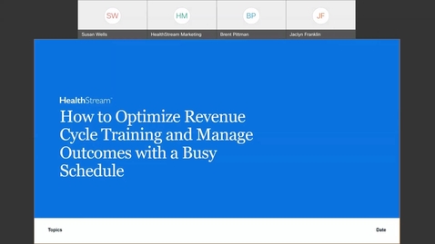 Thumbnail for entry How to Optimize Revenue Cycle Training and Manage Outcomes with a Busy Schedule- May 25, 2021