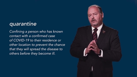 Thumbnail for COVID 19:  Quarantine Procedures with Dr  Phillip Coule