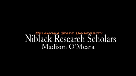 Thumbnail for Madison O'Meara - Niblack Research Scholars 2013-14