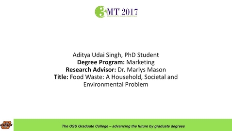 Thumbnail for Aditya Udai Singh, PhD Student: Food Waste: A Household, Societal and Enviornmental Problem