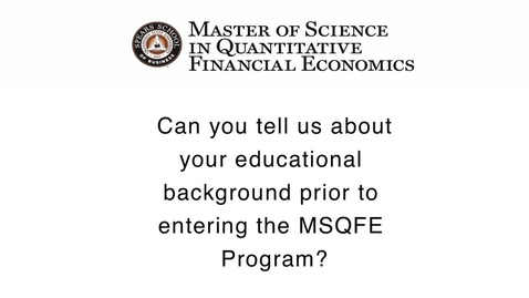 Thumbnail for What Do You Need to be in the MSQFE Program?