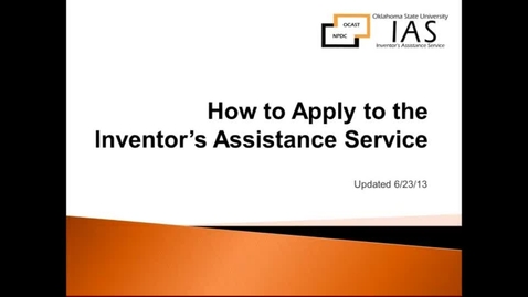 Thumbnail for entry How to Apply to the Inventor's Assistance Service