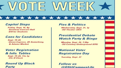 Thumbnail for entry VOTE WEEK:  Pies and Politics