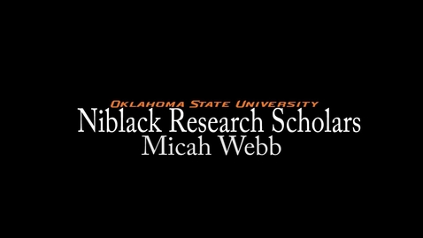 Thumbnail for entry Micah Webb - Niblack Research Scholars 2013-14