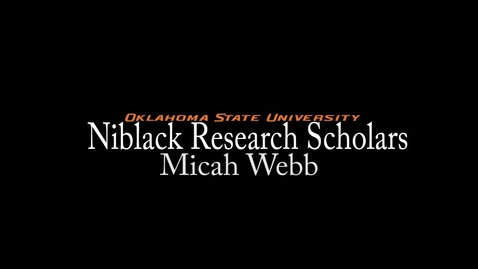 Thumbnail for Micah Webb - Niblack Research Scholars 2013-14