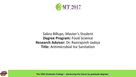 Thumbnail for entry Sabra Billups, Master's Student: Antimicrobial Ice Sanitation