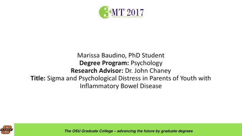 Thumbnail for entry Marissa Baudino, PhD Student: Sigma and Psychological Distress in Parents of Youth with Inflammatory Bowl Disease