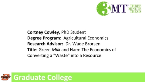 Thumbnail for 3MT: Cortney Cowley