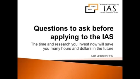 Thumbnail for entry Questions to Ask Before Applying to the Inventors Assistance Service