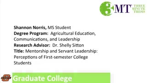 Thumbnail for 3 Minute Thesis: Shannon Norris