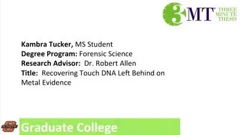 Thumbnail for 3 Minute Thesis: Kambra Tucker