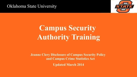 Thumbnail for entry Campus Security Authority Training