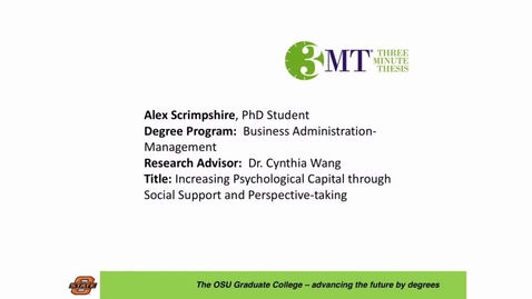 Thumbnail for entry 2016 OSU 3MTâ Finals Presentation: Alex Scrimpshire