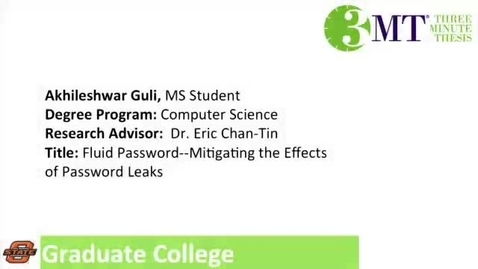 Thumbnail for 3 Minute Thesis: Akhileshwar Guli