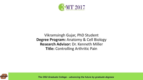 Thumbnail for entry Vikramsingh Gujar, PhD Student: Controlling Arthritic Pain