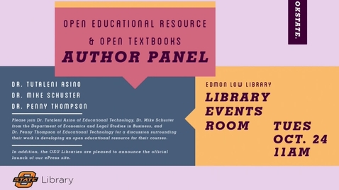Thumbnail for Open Educational Resources Author Panel
