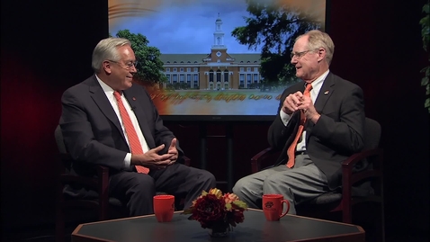 Thumbnail for Oklahoma State University President Burns Hargis visits with new OSU Provost Gary Sandefur: Inside OSU