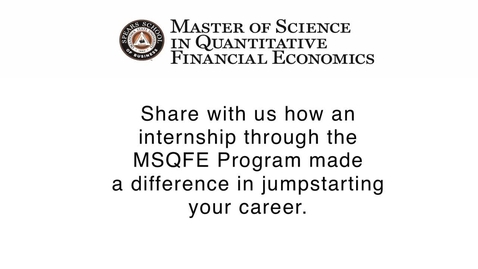 Thumbnail for The Impact of an MSQFE Internship