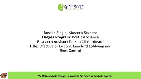 Thumbnail for Rosalie Single, Master's Student: Effective or Evicted: Landlord Lobbying and Rent Control