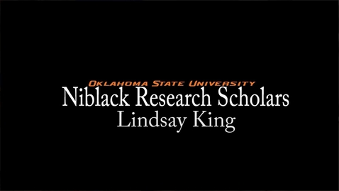 Thumbnail for Lindsay King - Niblack Research Scholars 2013-14