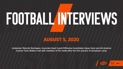 Thumbnail for 8/5/20 Cowboy Football:  August 5 Post-Practice Interviews